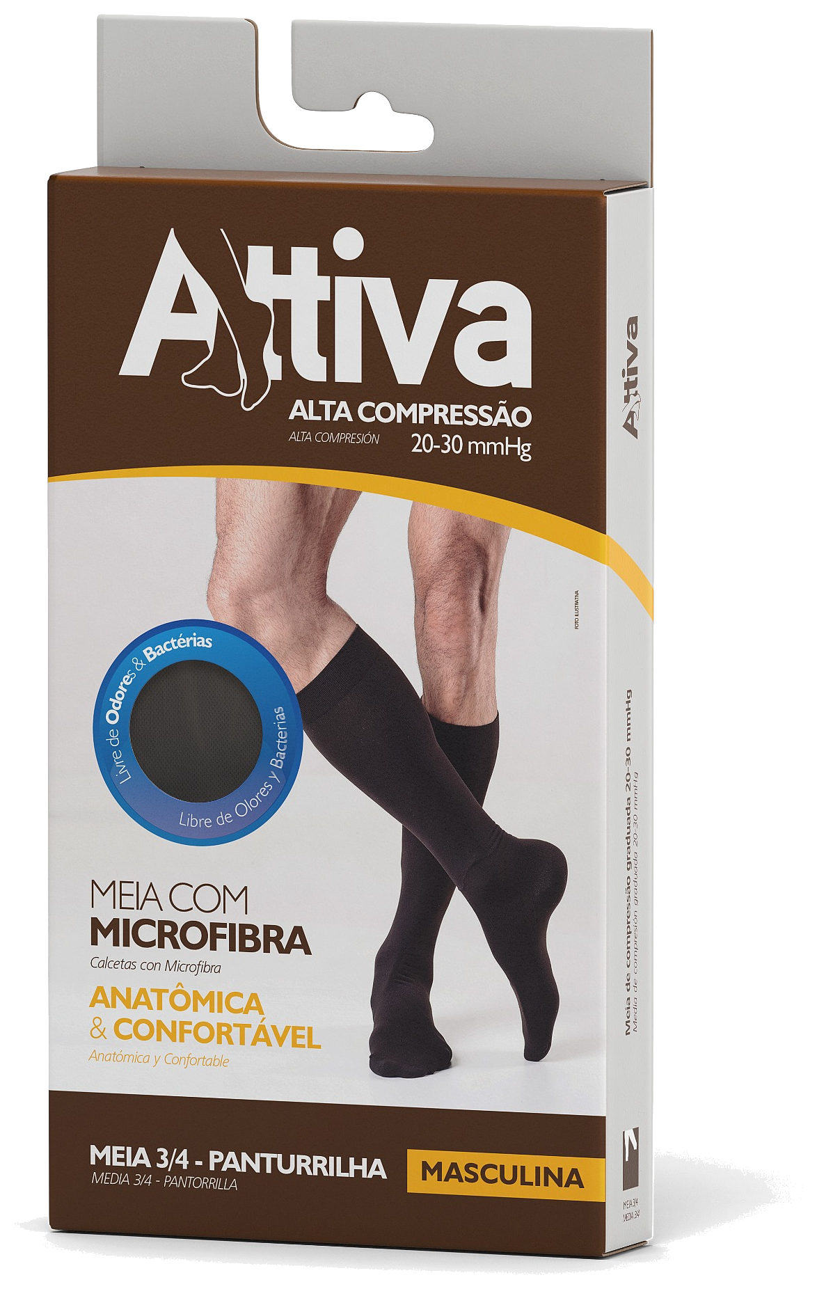 Embalagem original Attiva Panturrilha Masculina 20–30 mmHg
